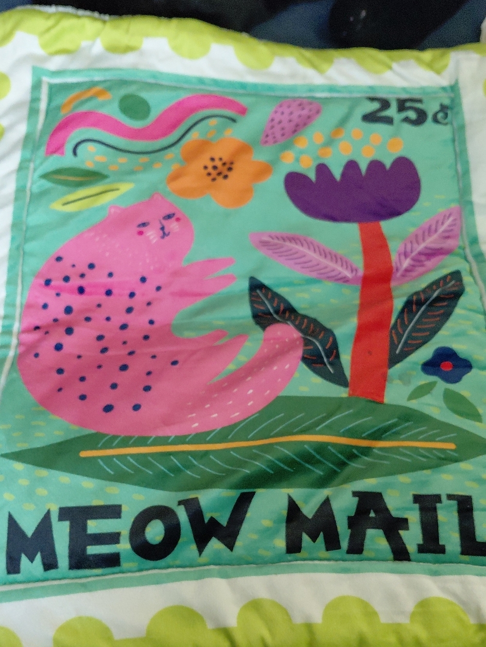 Unbranded Pink Cat Print Soft Pet Bed Cover